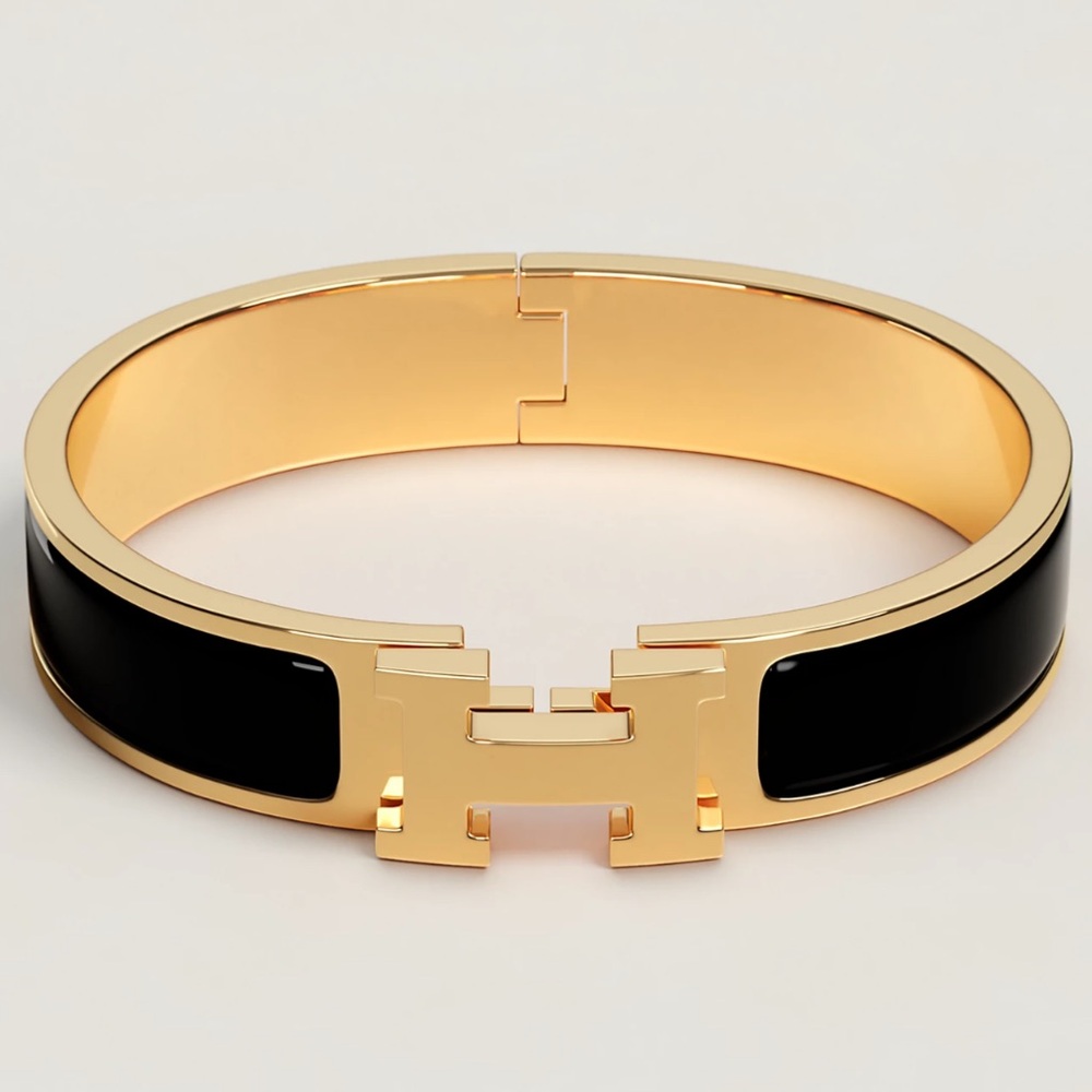 Hermes🚨Clic H Bracelet in Black and Gold